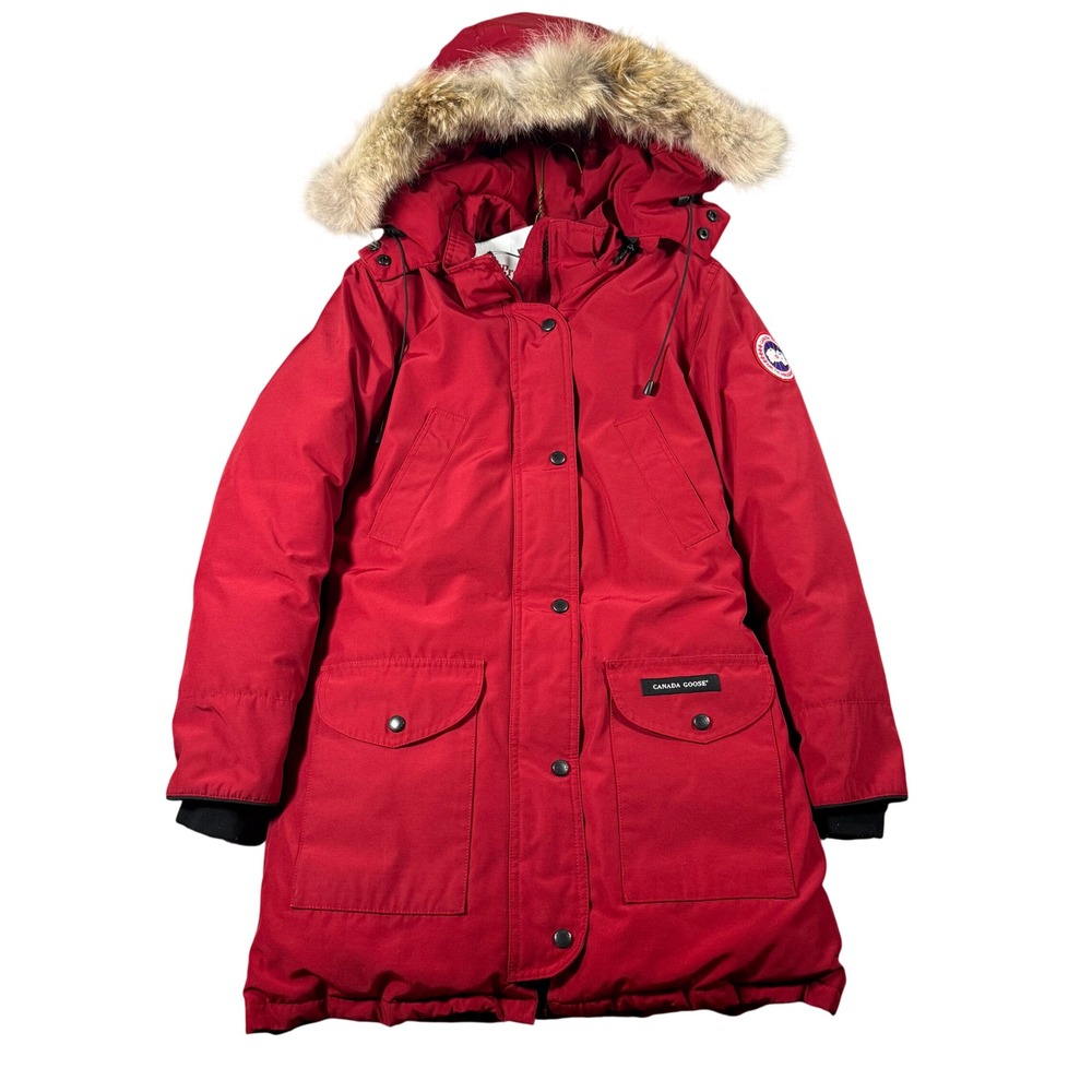 Canada Goose Trillium Parka Womens XS Red 4595K Down Fur Trim Hood Jacket $1550
